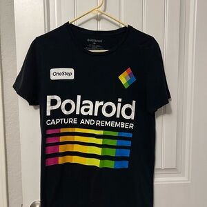Polaroid Black Cotton Tee